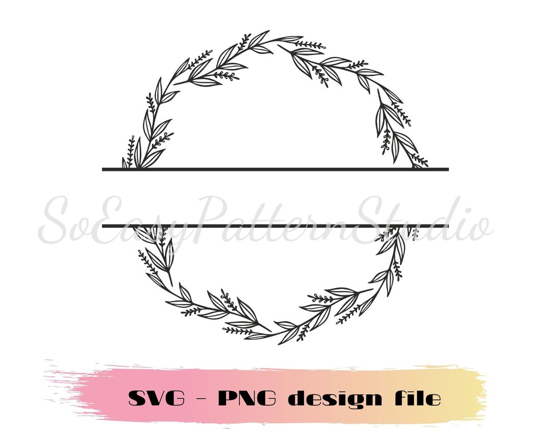 Flower Border Svg, Floral Border Split Monogram Svg File for Cricut ...