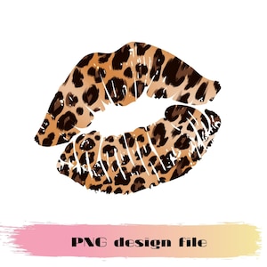 Puede incluir: Un par de labios impresos con un patrón de estampado de leopardo. Los labios son de color marrón claro con manchas negras.