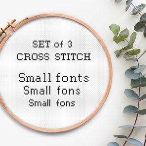 Alphabet cross stitch pattern Easy Basic Alphabet Letters cross stitch Pdf pattern Set of 3 fonts+numbers cross stitch chart PDF pattern