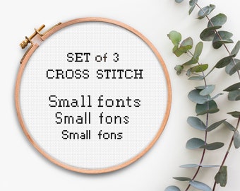 Alphabet cross stitch pattern Easy Basic Alphabet Letters cross stitch Pdf pattern Set of 3 fonts+numbers cross stitch chart PDF pattern