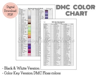 DMC Floss Color Chart PDF Download file DMC threads color shade chart for Cross Stitch Thread
