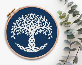 Tree of Life Cross Stitch Pattern Celtic Tree of Life Counted Cross Stitch chart Easy cross stitch PDF pattern Begginer cross stitch design