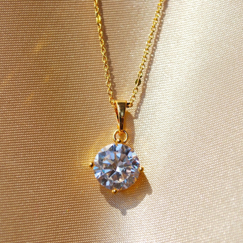 24K Kohinoor Diamond Necklace Crystal Necklace Gold Diamond - Etsy
