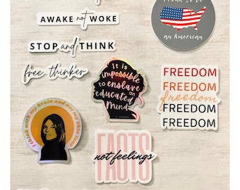 Ultimate Conservative Sticker Set (Pack of 10) | Republican GOP Die-cut Sticker | Proud American | Candace Owens | Patriotic Laptop Stickers