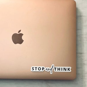 Stop and Think Sticker / Adesivi per laptop conservatori / Adesivi fustoi GOP repubblicani / Patriota americano / Libero pensatore
