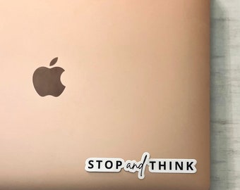 Stop en Denk Sticker | Conservatieve laptopstickers | Republikeinse GOP Die-cut Stickers | Amerikaanse Patriot | Vrije Denker