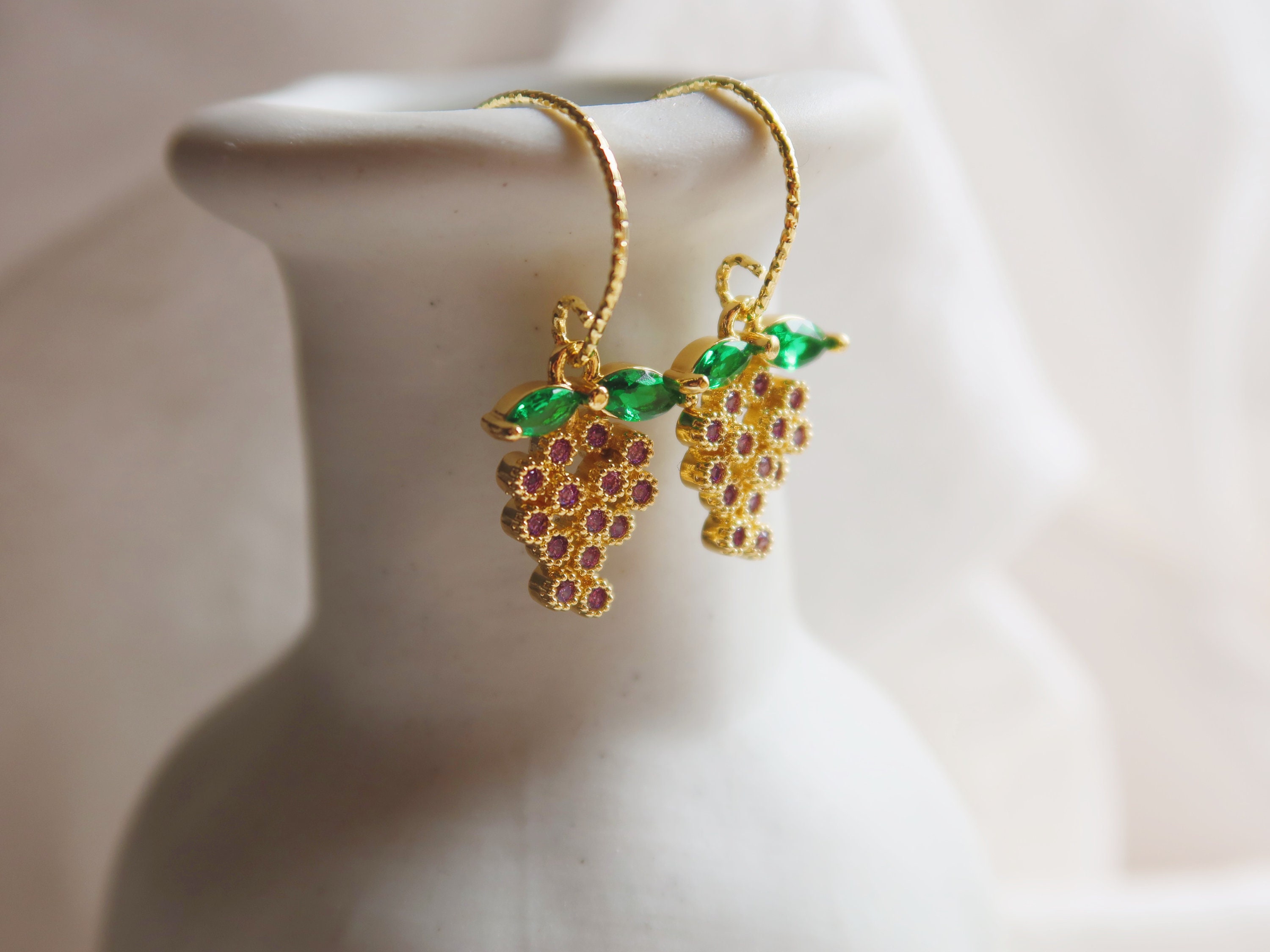 Gold Grape Earrings Etsy Australia