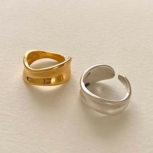 gold vermeil ring / 18K Gold Vermeil Ring • Statement Band • Dome Ring • Simple Dome Ring • Stackable Gold Ring • Minimal Ring