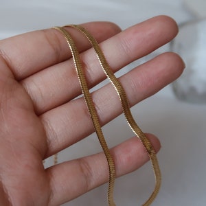 necklace / 18K Gold Chain Necklace Chunky Chain Jewellery Bold Herringbone Chain Necklace Snake Chain Gold Necklace image 9