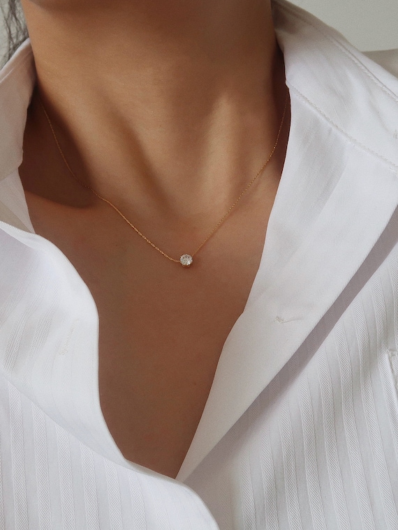 Necklaces 18K Gold Filled Rhinestone Necklace Gold Pendant