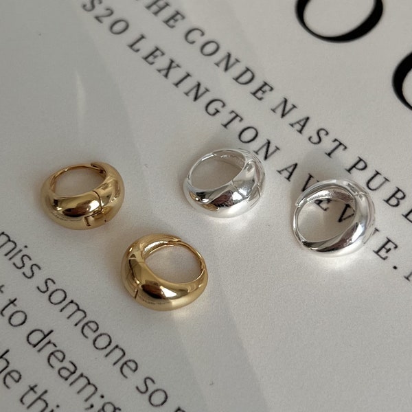gold vermeil / 18K Gold Vermeil Hoop Earrings • Solid Sliver Hoop Earrings • Gold Hoop Earrings • Gold Earrings • Gift for Her