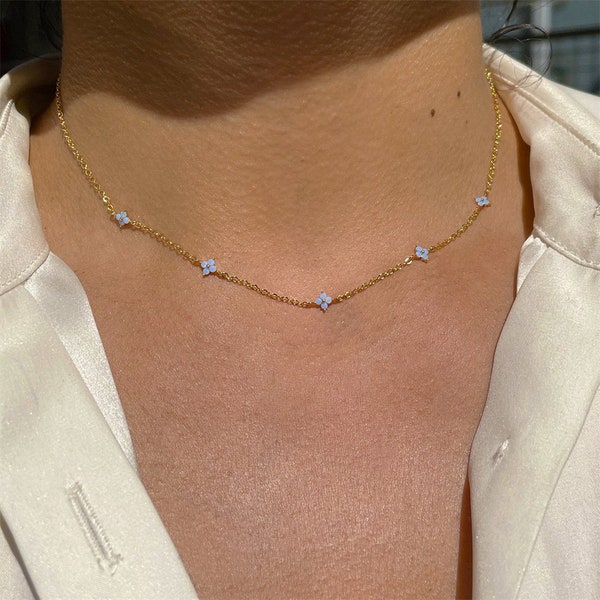 necklace / 18K Gold Filled Zircon Necklace • Zircon Layer Necklace • Delicate Necklace  • Dainty Thin Necklace • Gift For Her