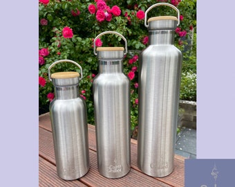 Personalised Water Bottle Vacuum Insulated Stainless Steel Chilly Flask 500ml, 750ml, or 1L Hot or Cold, Gym Bottle