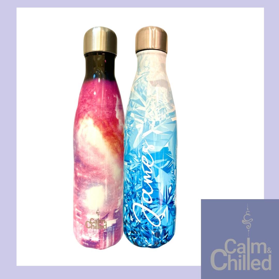 Personalised Water Bottle Vacuum Insulated Stainless Steel Chilly Flask ...