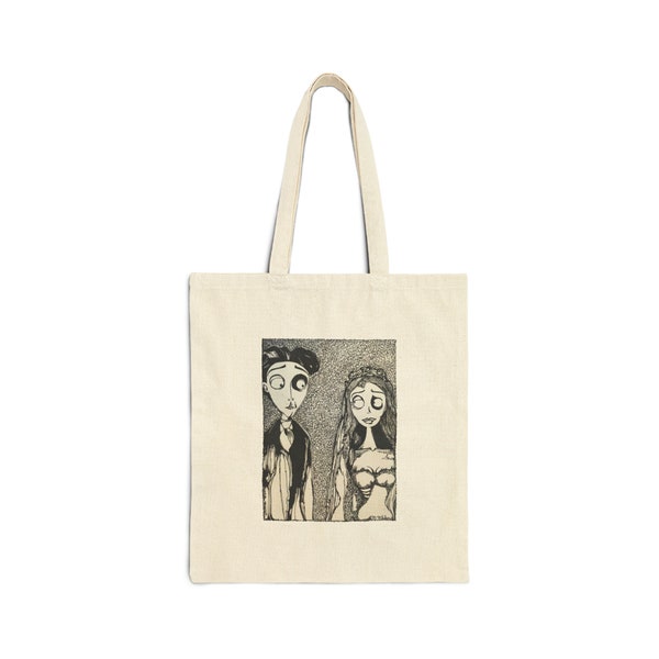 Corpse Bride Tim Burton Tote Bag Amazing Black Ink Design Original Artwork