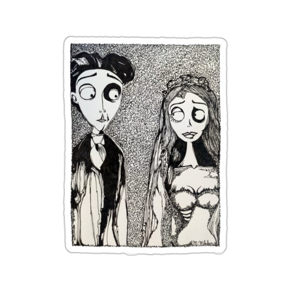 Corpse Bride Tim Burton Sticker Amazing Black Ink Design Original Artwork