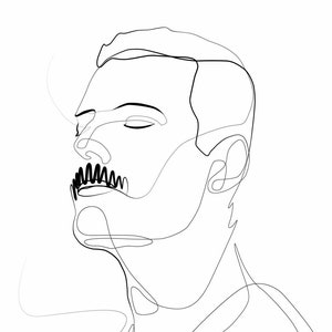 Freddie Mercury Line Drawing Print