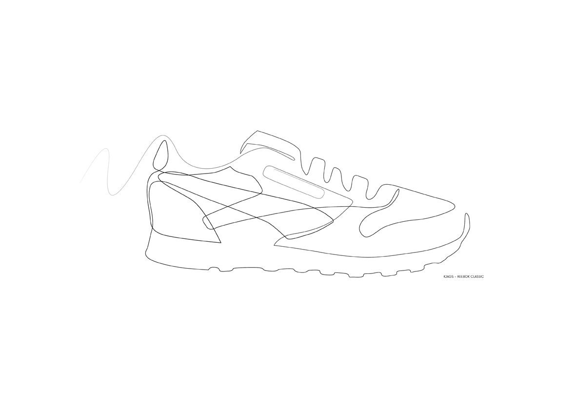 Reebok Classic Trainer Line Drawing Etsy