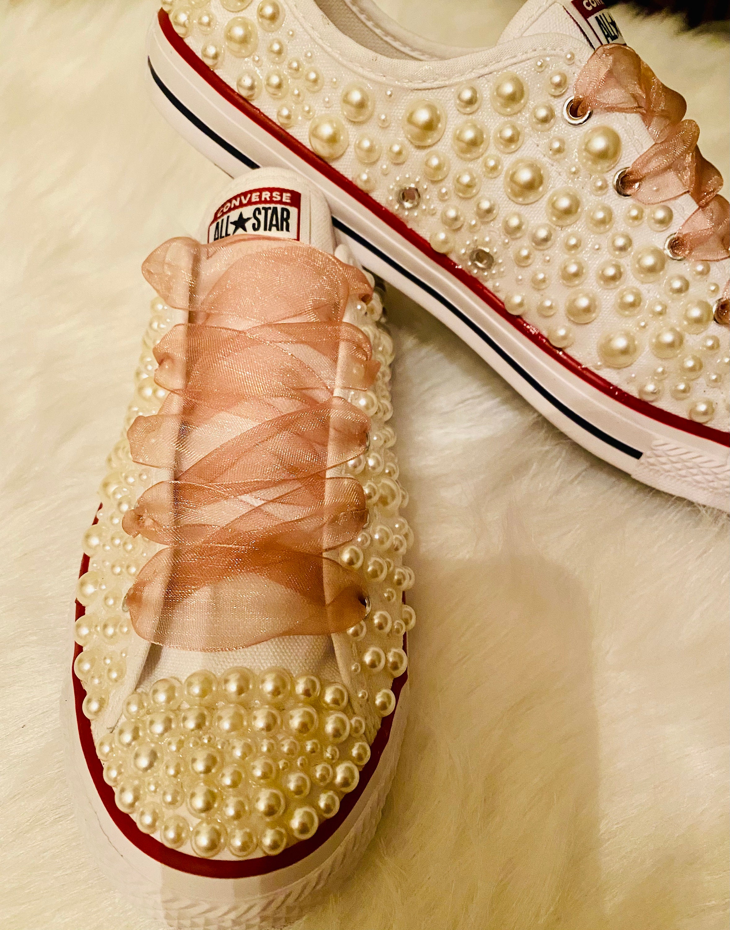 Pearl Converse Ivory Etsy