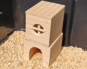 Customizable Beehive Themed Pet Tower - Bottomless Toy Handmade with Kiln Dried Pine for Small Animals