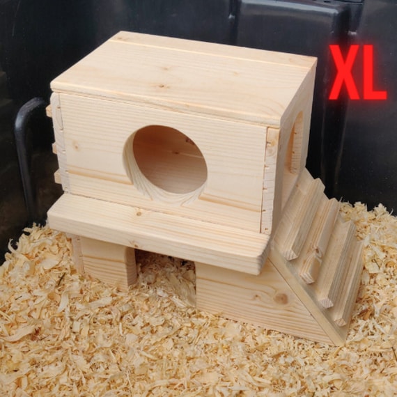Extra Wide Customizable Climbing Tower Pet House - Bottomless Toy Handmade with Kiln-Dried Pine Wood for Small Animals