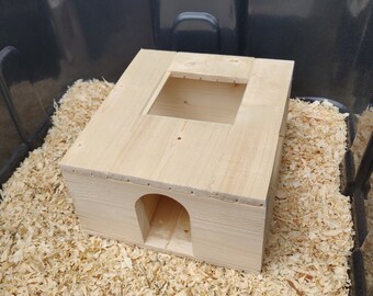 Customizable Multi-Storey Pet House with Stairs - Handmade with Kiln Dried Pine for Small Animals