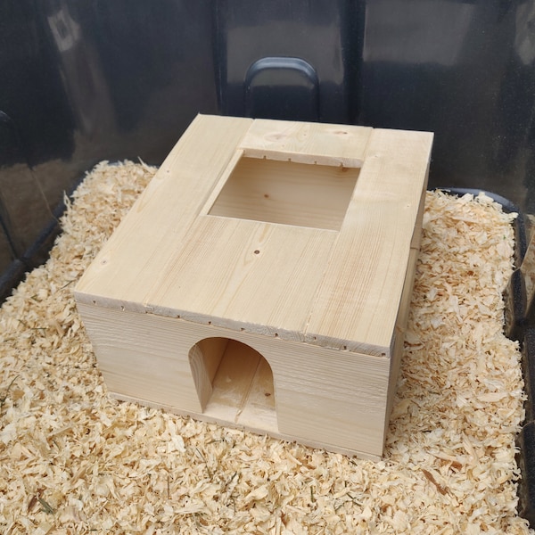 Customizable Multi-Storey Pet House with Stairs - Handmade with Kiln Dried Pine for Small Animals