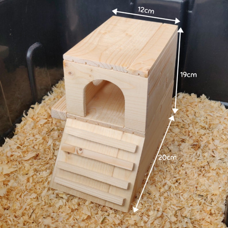 Extra Wide Customizable Climbing Tower Pet House - Bottomless Toy Handmade with Kiln-Dried Pine Wood for Small Animals image 2