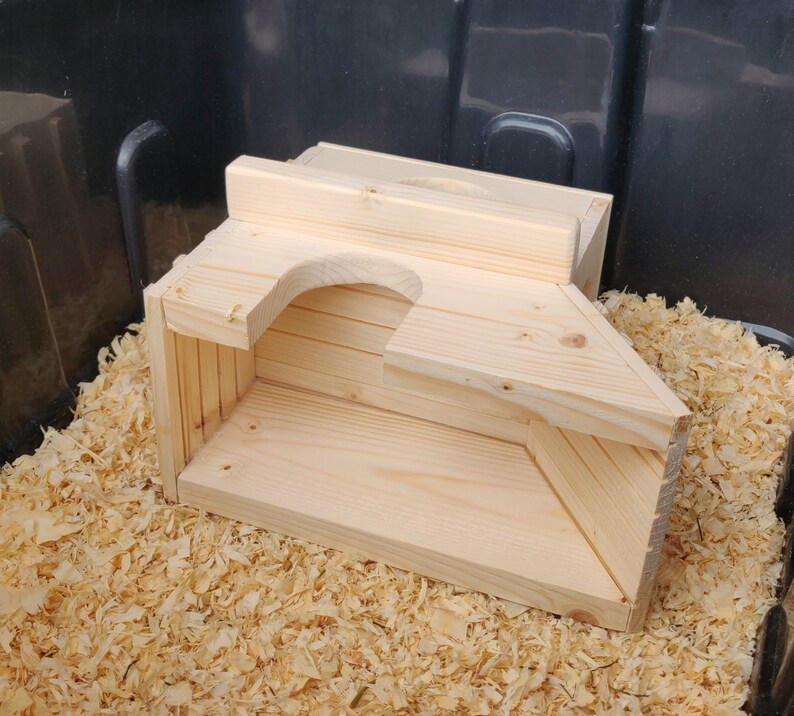Extra Wide Customizable Climbing Tower Pet House - Bottomless Toy Handmade with Kiln-Dried Pine Wood for Small Animals image 9