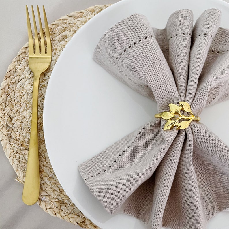 Gold Leaf Napkin Rings Gold Napkin Ring Leaf Napkin Ring | Etsy