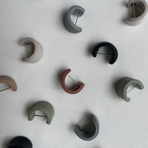 Basic Huggie Clay Hoop | Polymer Clay | Clay Earring | Lightweight | Earring | Gift | Jewelry | Hypoallergenic