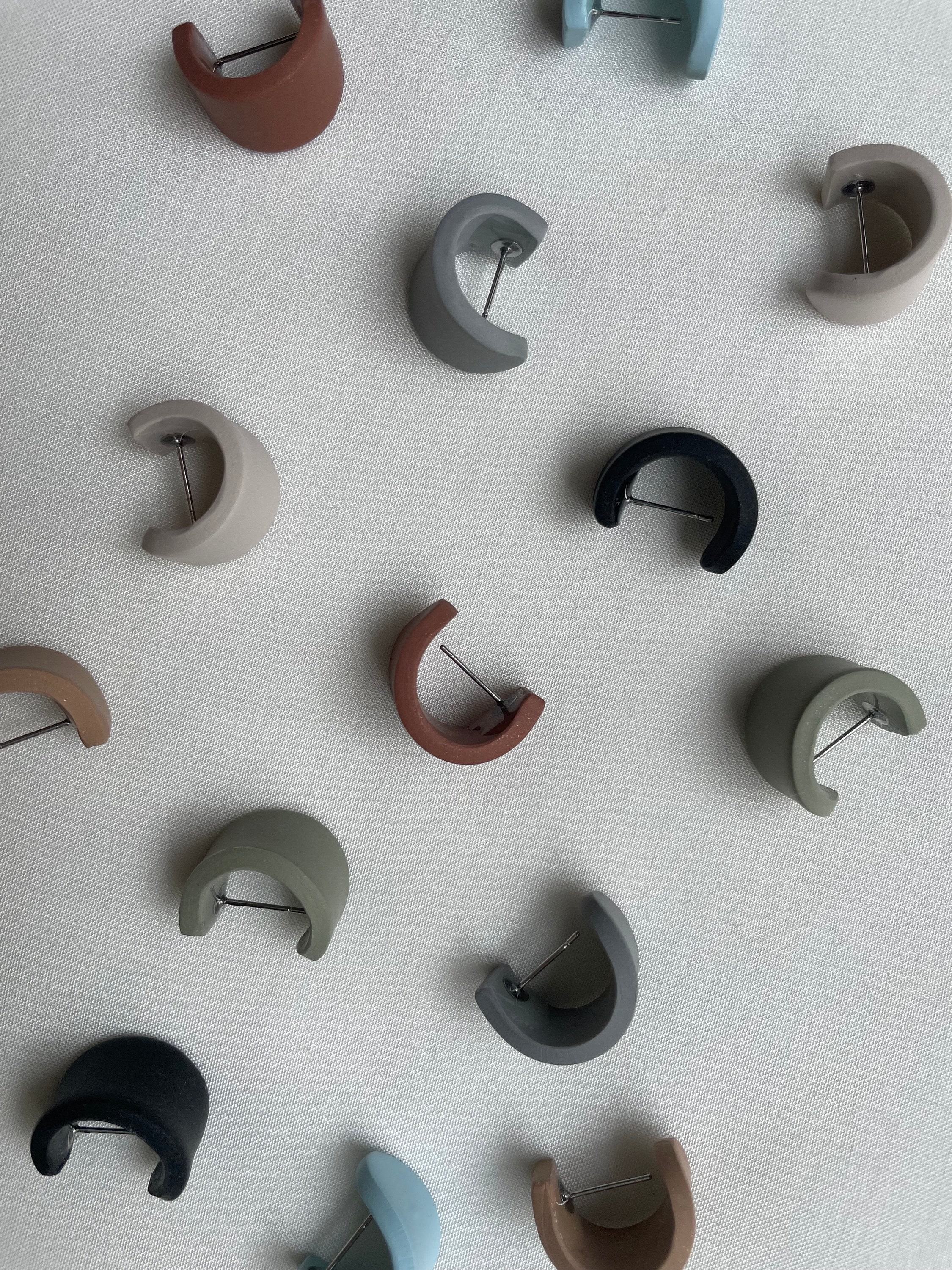 Basic Huggie Clay Hoop | Polymer Clay | Clay Earring | Lightweight | Earring | Gift | Jewelry | Hypoallergenic