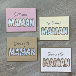Carte de vœux maman, cadeau fête de mère, carte fête de mère