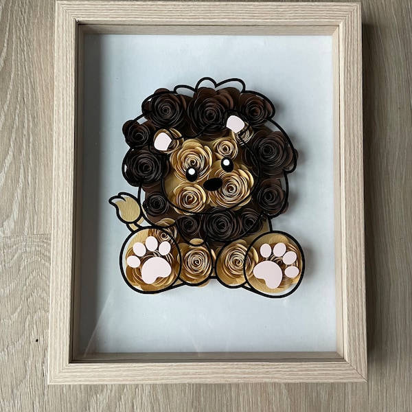 Cadre lion, cadre prénom, cadeau naissance, décoration chambre bébé