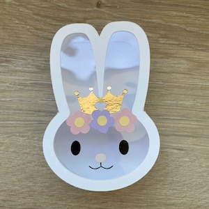 Boîte à dragées personnalisée lapin, pour baptême, communion, anniversaire , naissance, chocolat pâque