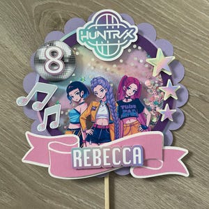 Cake Topper Kpop - cake topper Kpop - Birthday cake decoration - Kpop hunters theme birthday