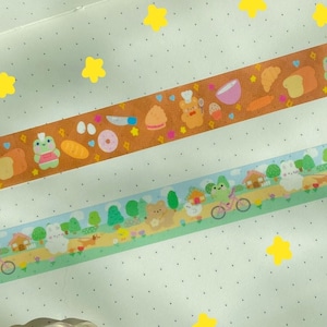 cute washi tape-kawaii washi tape, bunny washi tape, frog washi tape, cute bujo washi tape,colorful washi tape,cute stationery washi tape