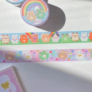 cute washi 20mm tape-kawaii washi tape,bear washi tape,frog washi tape,cute bujo washi tape,colorful washi tape,cute stationery washi tape