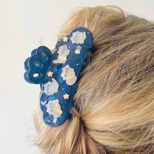 Midnight Kitties cellulose acetate hair clip-fun hair claw clip-hair claw clip designs-hair claw clips-acetate hair claw-cat hair clip-claw