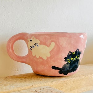 PREORDER: sweet kitties handmade ceramic mug-cat mug-cat gift-cat stuff-cat cup-cat kitchenware-handmade clay mug-cat ceramics-cute cat-cat