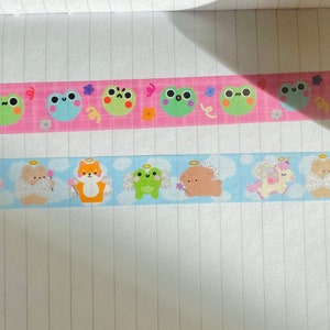 cute washi tape,kawaii washi tape, bear washi tape, frog washi tape, cute bujo washi tape,aesthetic washi tape,cute stationery washi tape