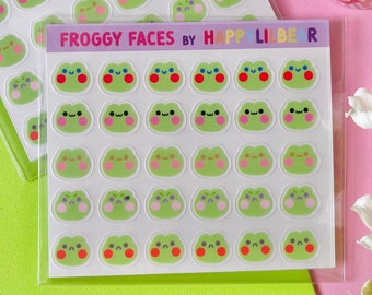 froggy faces sticker sheet-cute sticker sheet-frog sticker sheet-tracking stickers-bujo stickers-emotion stickers-frog sticker-frog bujo