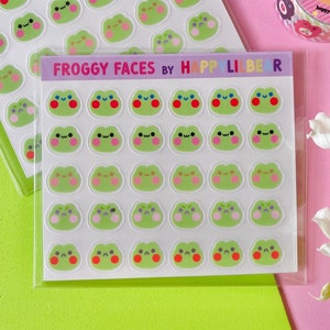 froggy faces sticker sheet-cute sticker sheet-frog sticker sheet-tracking stickers-bujo stickers-emotion stickers-frog sticker-frog bujo