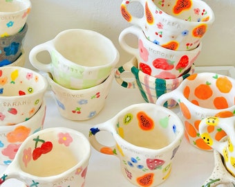 PREVENTA: taza de cerámica personalizada hecha a mano - taza estética linda - tazas personalizadas - taza de cerámica personalizada - taza personalizada para ella - taza para regalo - taza hecha a mano personalizada