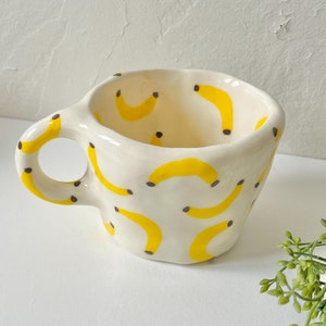 PREORDER:bananas handmade ceramic mug-clay mug handmade,handmade mug,aesthetic mug,modern coffee mug,cute mug,banana mug,ceramic mug,bananas