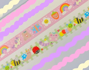 cute washi tape//kawaii washi tape,bear washi tape,bugs washi tape,cute bujo washi tape,garden washi tape,cute stationery washi tape,unicorn