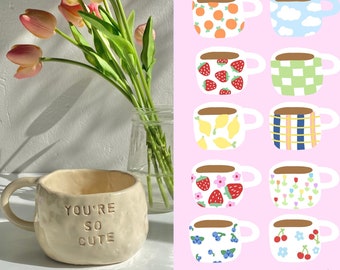 Mug en céramique fait main personnalisé - Mug personnalisé - Mug fait main - Mug personnalisé texte - Mug texte personnalisé - Mug fait main mignon - Mug fait main