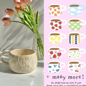 CUSTOM PERSONALIZED handmade ceramic mug-personalized mug-custom handmade mug-custom mug text-custom text mug-cute handmade mug-handmade mug