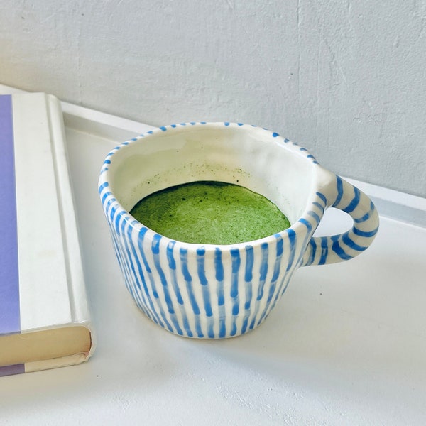 simple stripes handmade ceramic mug-handmade mug-handmade ceramics-cute ceramic mug-striped mug-stripes mug-cute handmade mug-ceramic mug