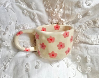 PREORDER: flowers mug,handmade coffee mug,ceramic mug,handmade ceramic mug,cute handmade mug,daisy mug,mug for her,cute tea mug,mug gift
